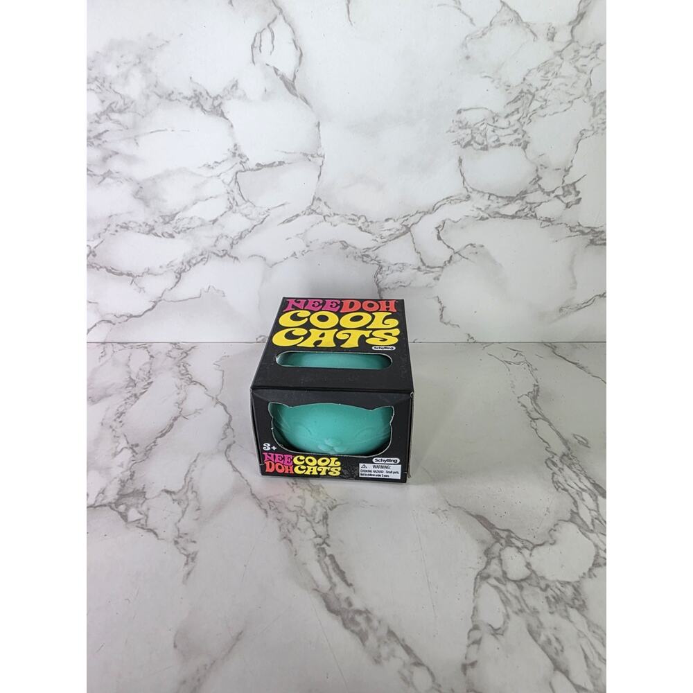 Nee Doh Cool Cats Blue Teal Stress Toy Needoh Sensory Squeeze Fidget